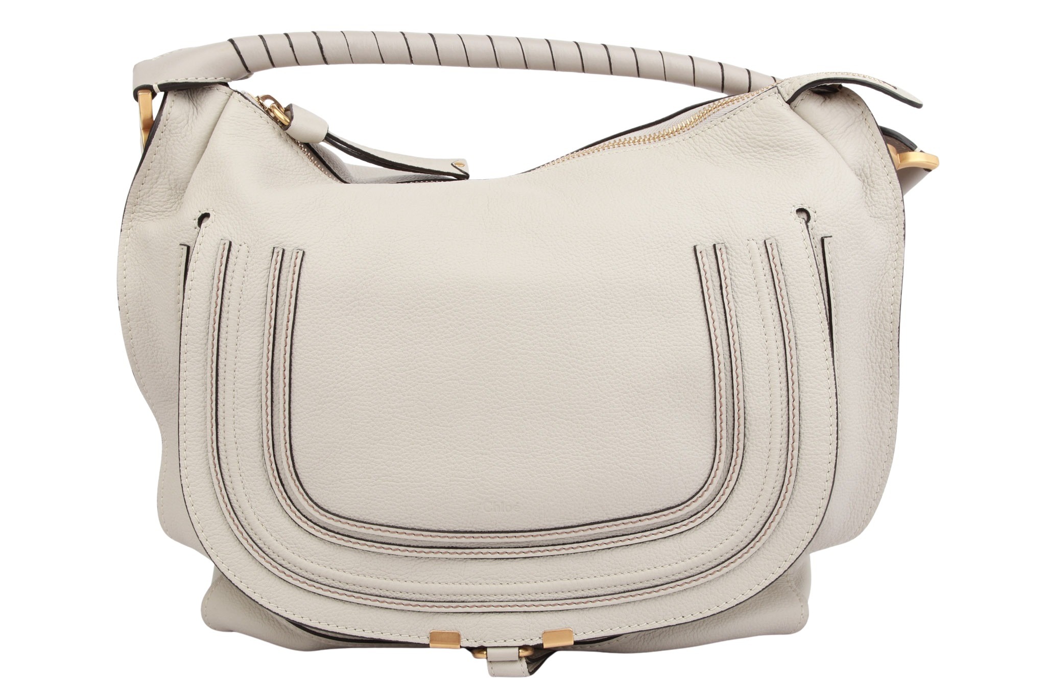 Chloé Marcie Large Leder Hellgrau