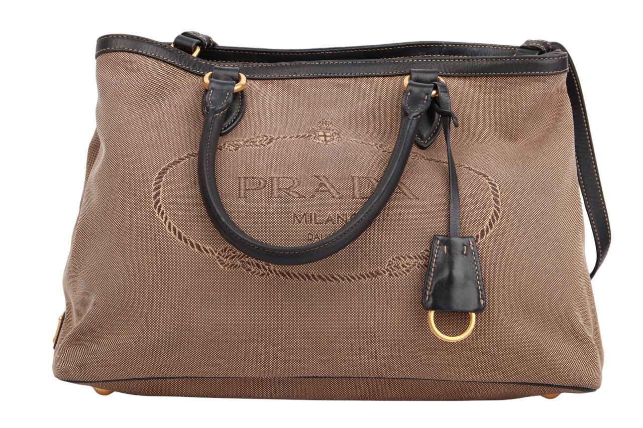 Prada Logo Jacquard Tote Bag