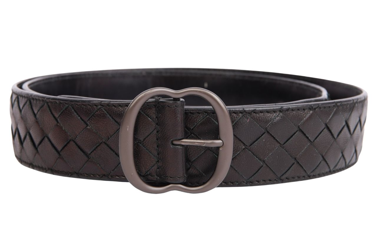 Bottega Veneta Intrecciato Gürtel Schwarz Gr. 90
