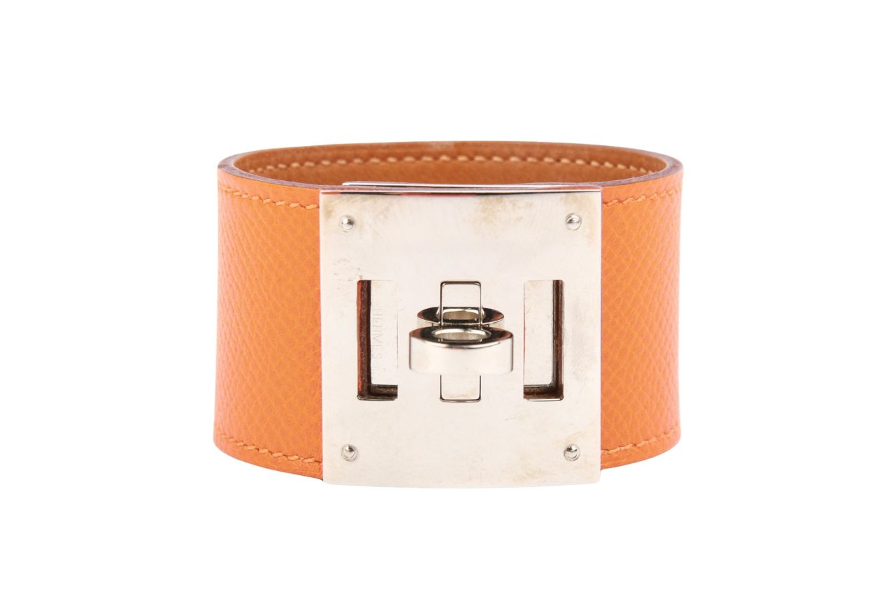 Hermès Armreif Kelly Dog Leder Orange