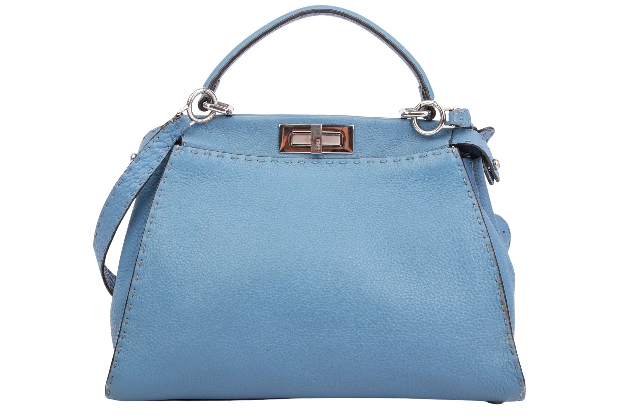Fendi Peekaboo Medium Hellblau Leder