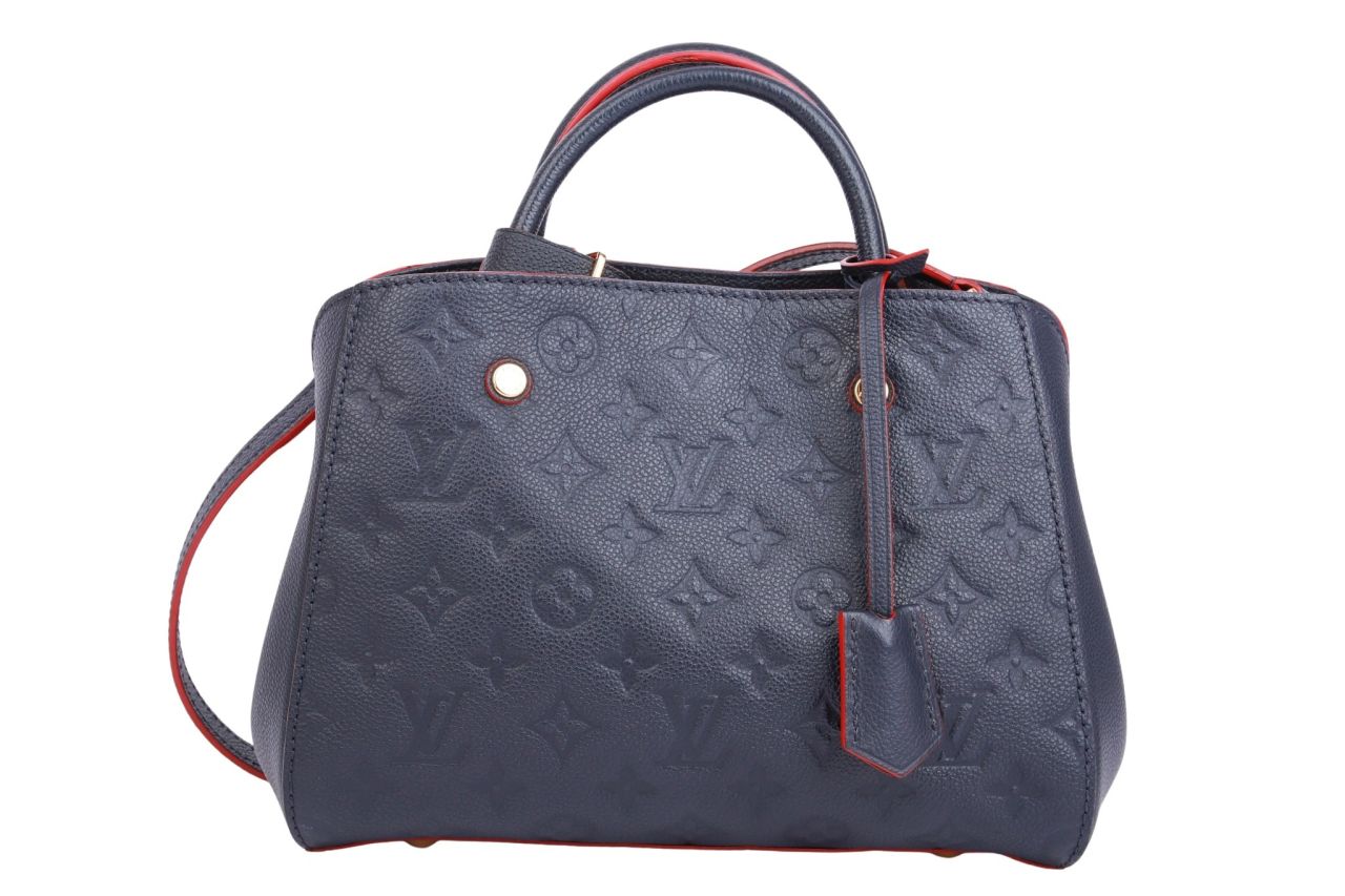 Louis Vuitton Montaigne BB Monogram Empreinte Leder Blau