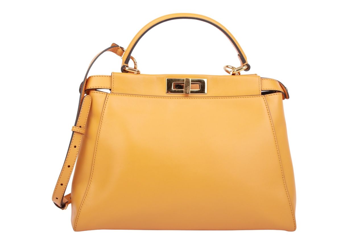 Fendi Peekaboo Medium Gelb Leder