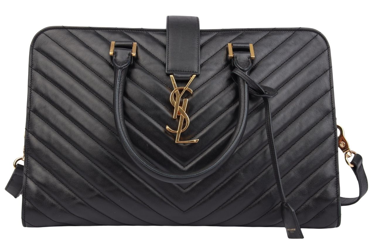 Saint Laurent Monogram Matelassé Tote Bag Schwarz