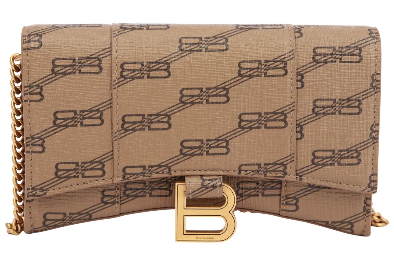 Balenciaga Hourglass BB Shoulder Bag Beige
