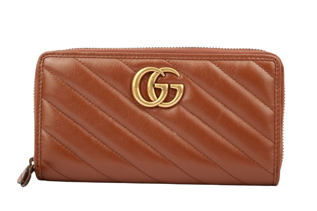Gucci Marmont Portemonnaie Leder Braun
