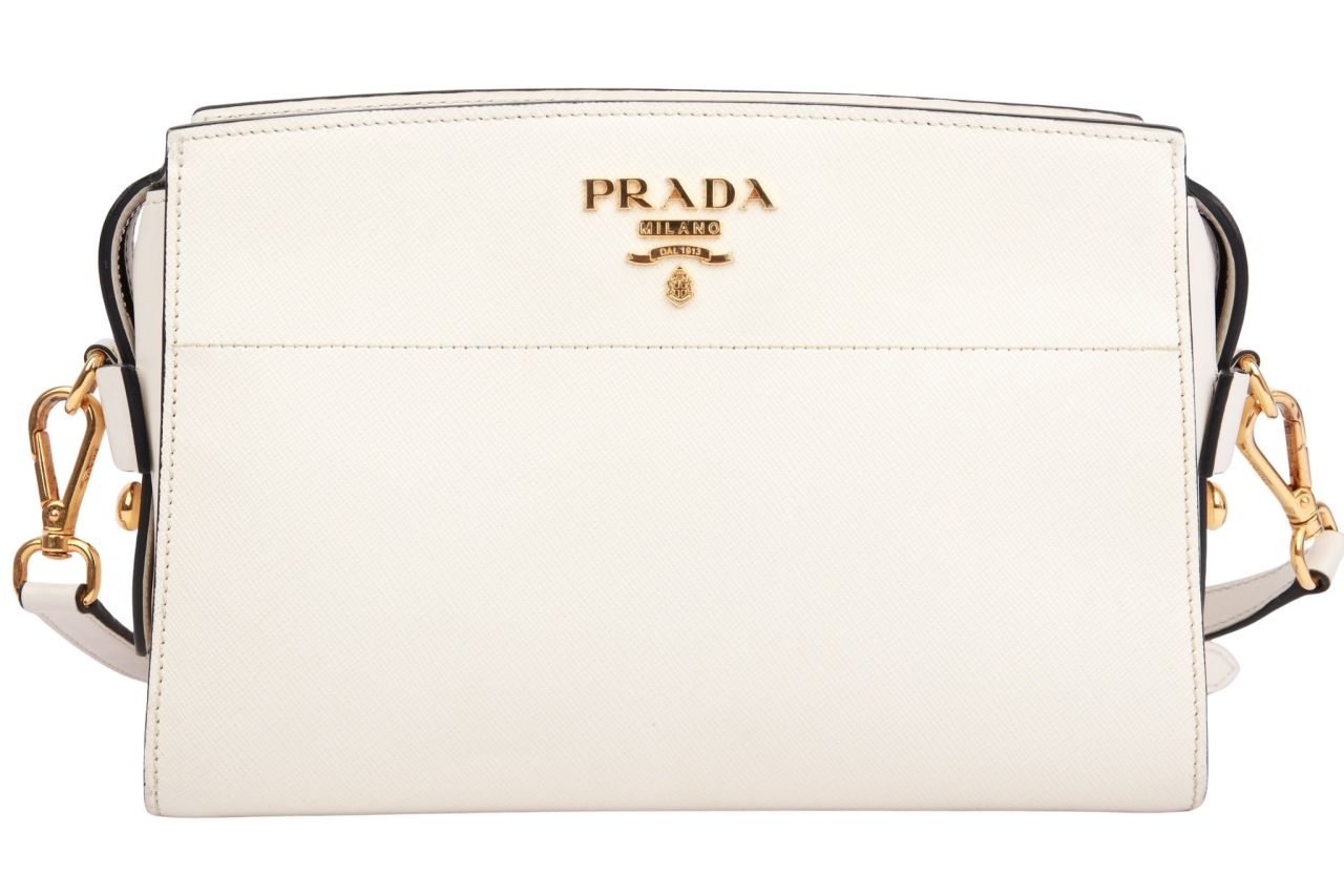 Prada Crossbody Bag Saffiano Leder Weiß