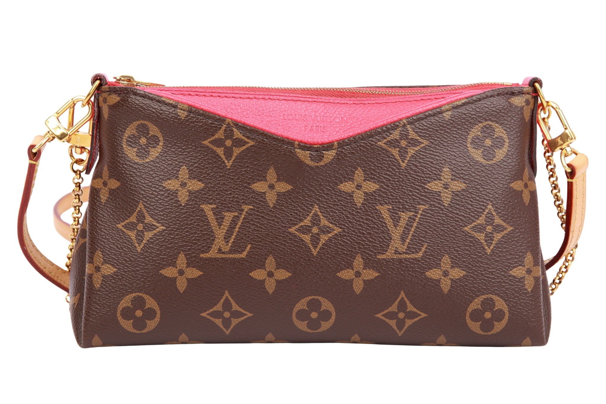Louis Vuitton Pallas Clutch Monogram Canvas / Rot