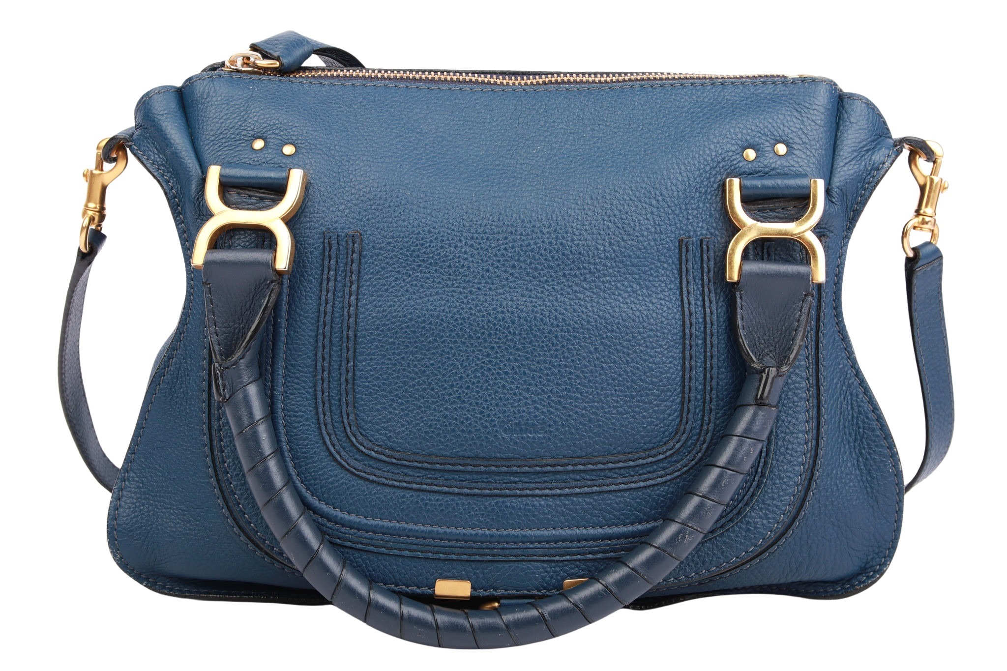 Chloé Marcie Small Leder Blau Inkl. Schultergurt