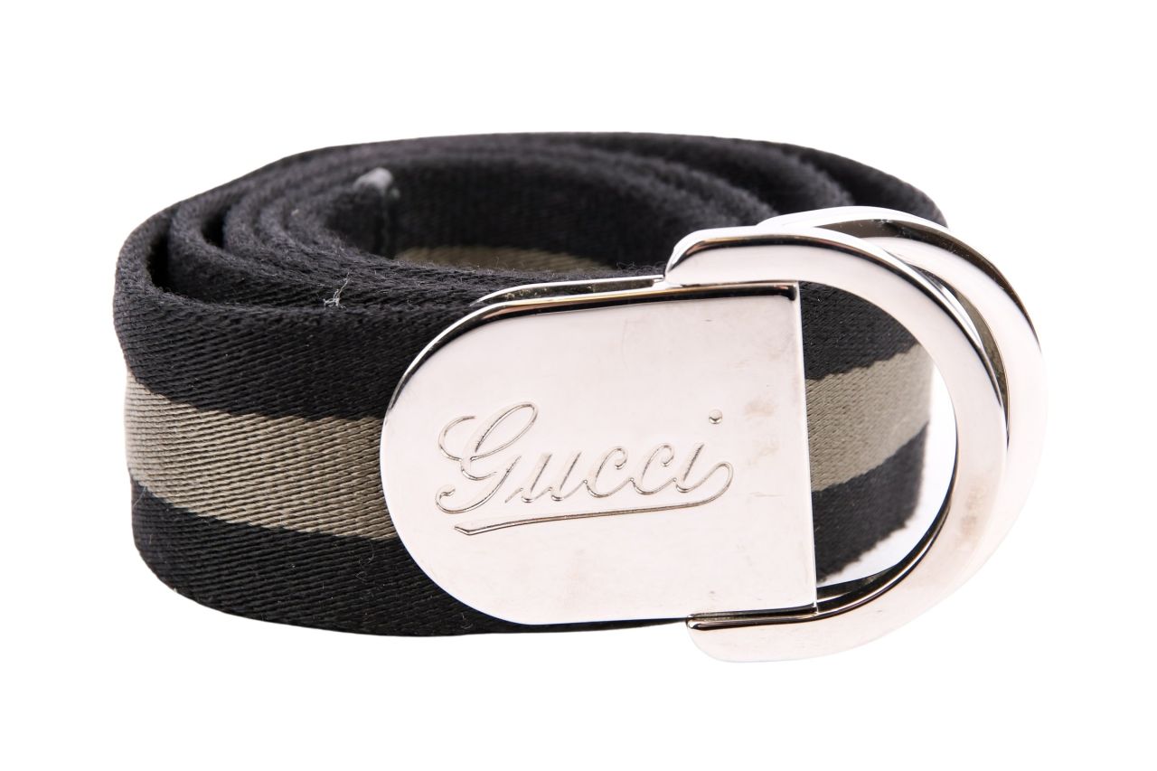 Gucci Gürtel Stripes Unisex Schwarz-Khaki Gr. 100