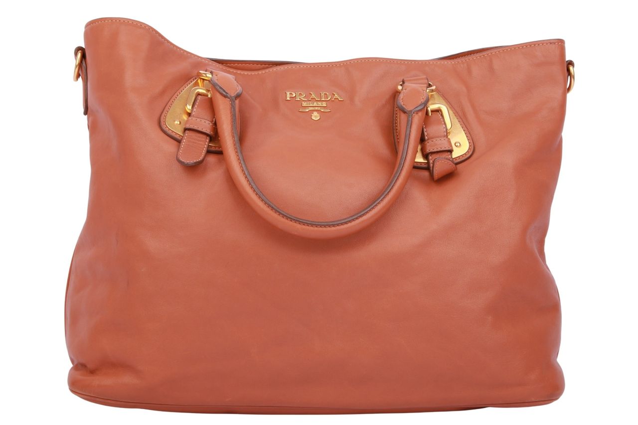 Prada Vitello Daino Shopper Braun