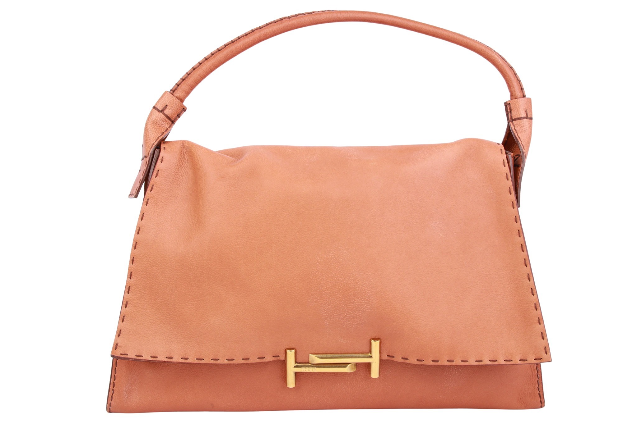 Tods Double T Shoulder Bag Cognac