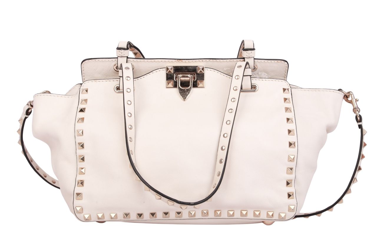 Valentino Garavani Rockstud Bag Creme