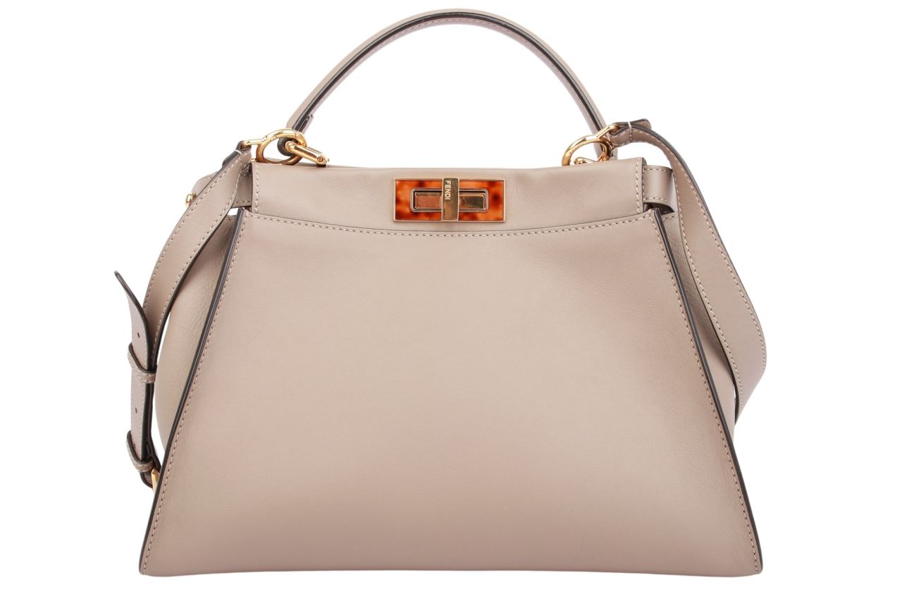 Fendi Peekaboo Medium Taupe Leder