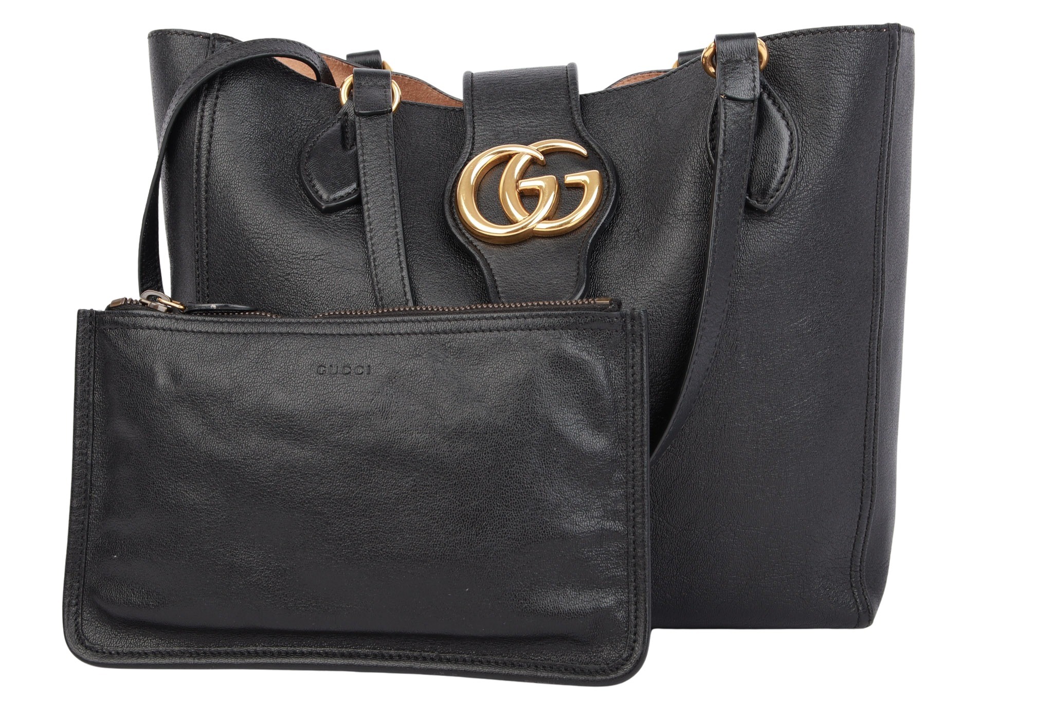 Gucci Dahlia Tote Bag Schwarz Leder