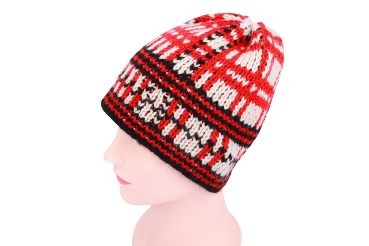 Hermès Strick Mütze Rot