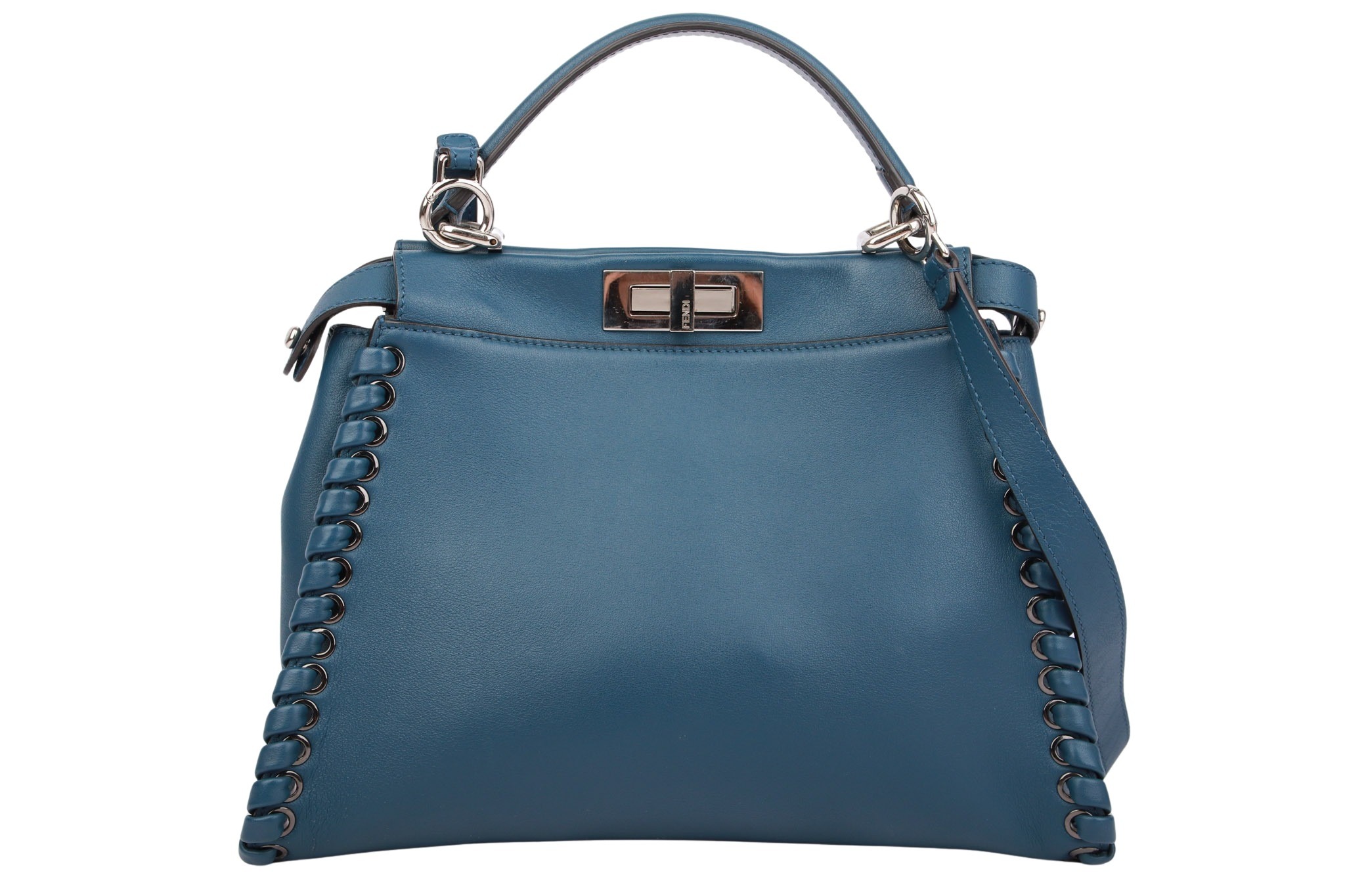 Fendi Peekaboo Medium Blau Leder