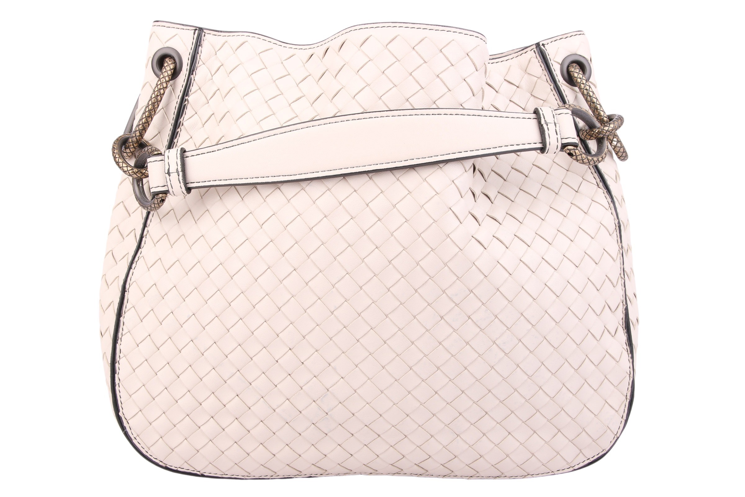 Bottega Veneta Loop Intrecciato Nappaleder Weiß | Luxussachen.com