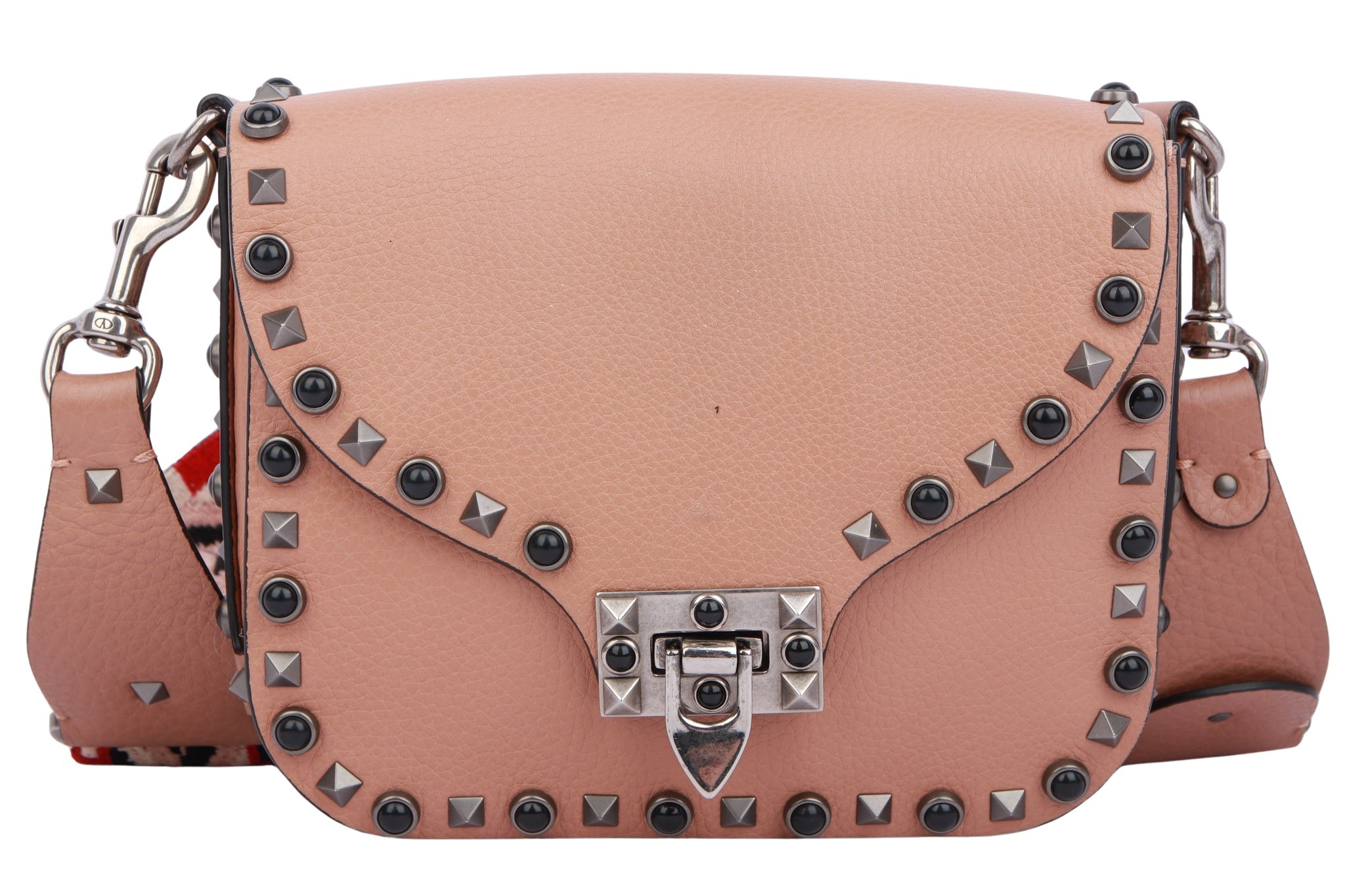 Valentino Rockstud Rolling Umhängetasche Leder Rosa
