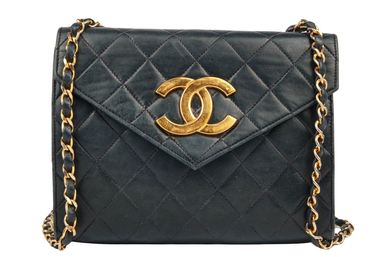 Chanel Vintage Single Flap Bag Dunkelblau