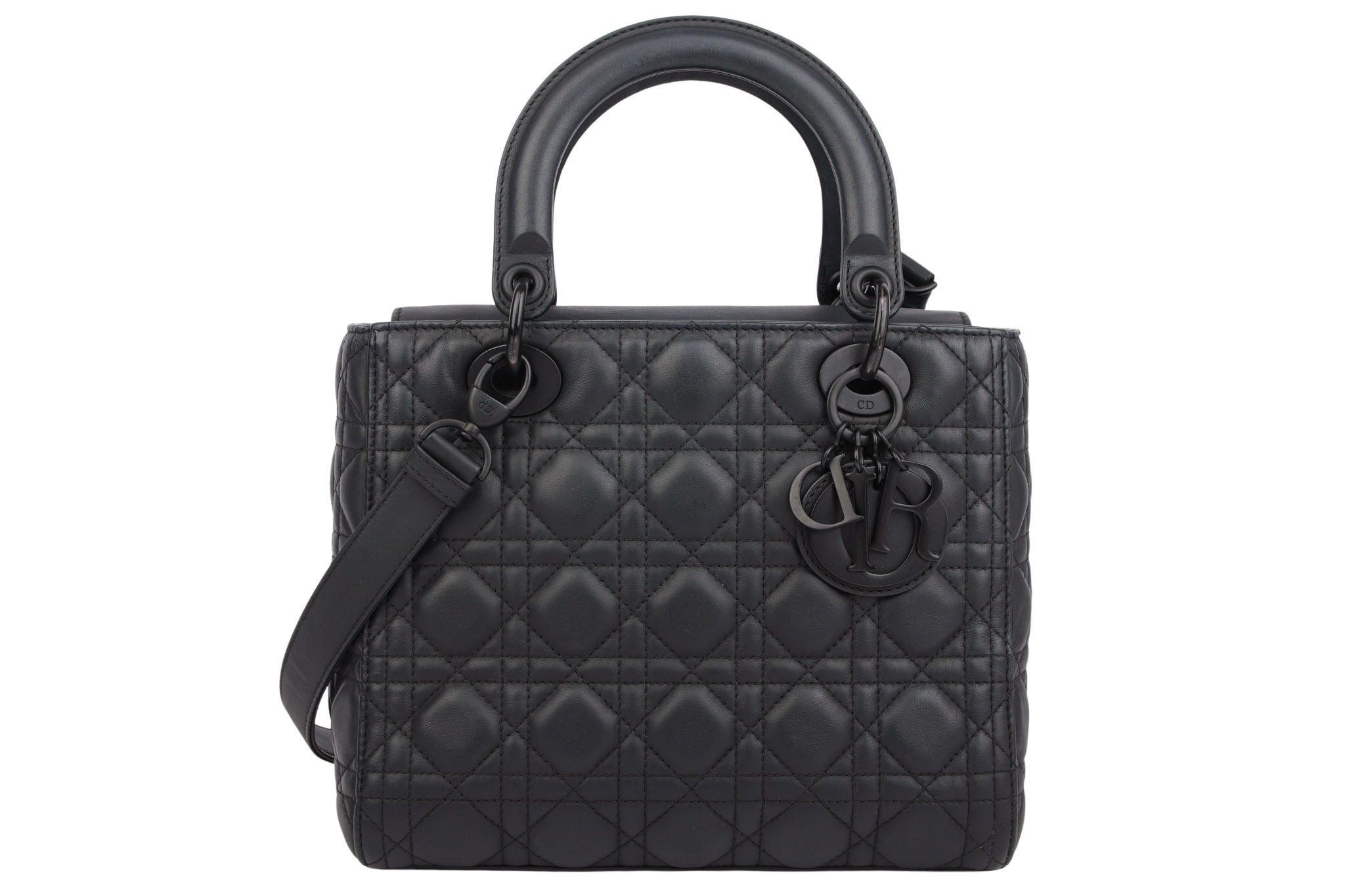 Dior Lady Dior Medium Schwarz Leder