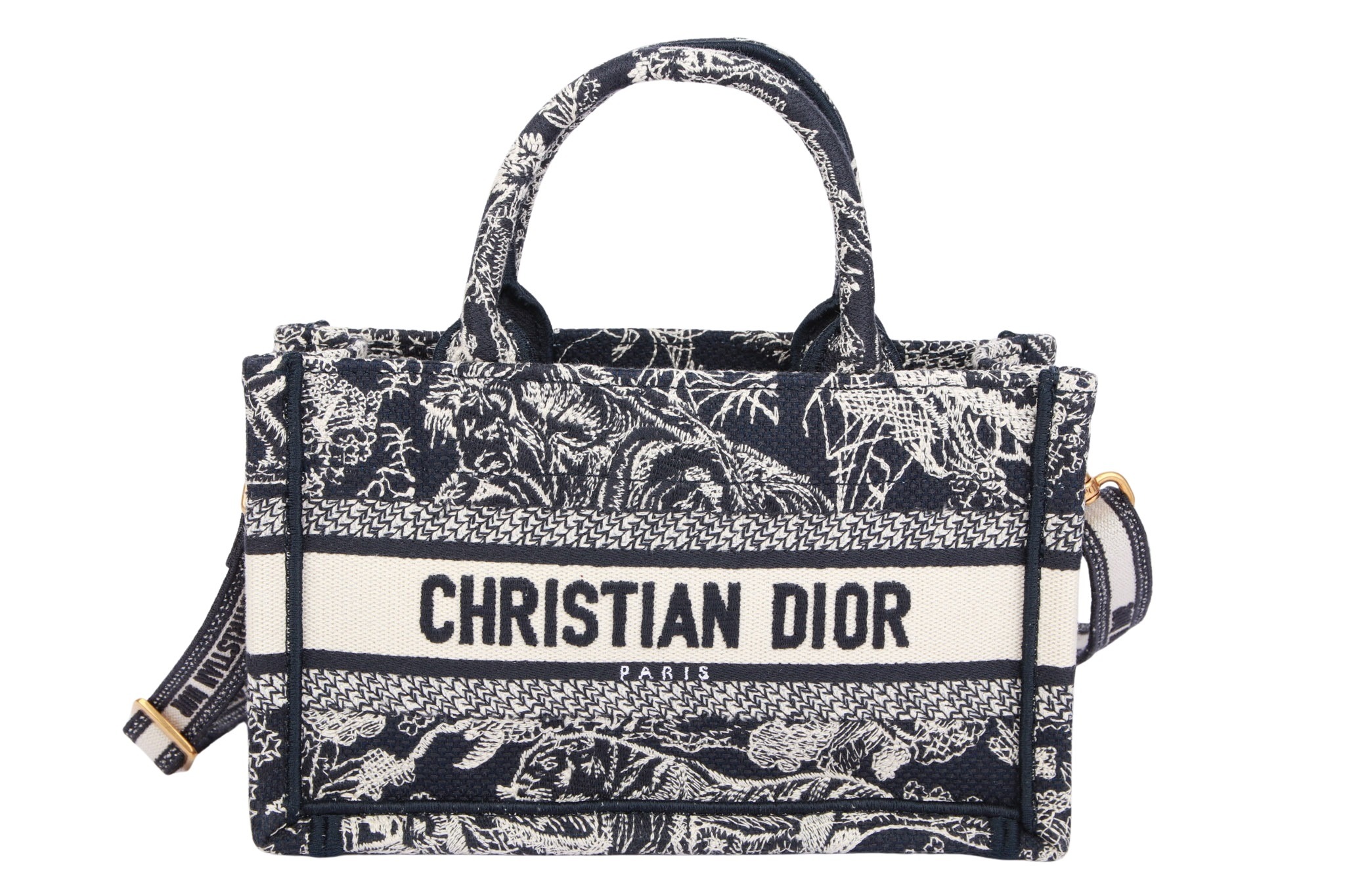 Dior Book Tote Mini Blau / Creme