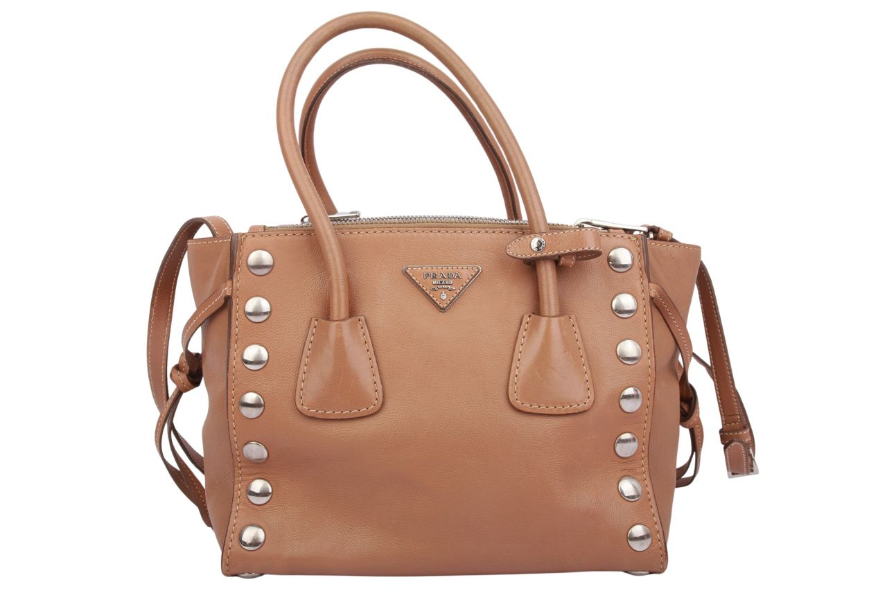 Prada Tasche Nieten Leder Braun