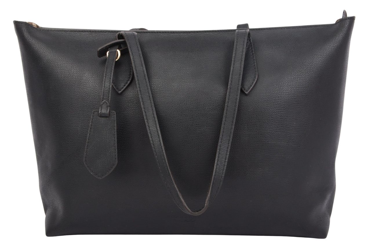 Burberry Shopper Schwarz Leder