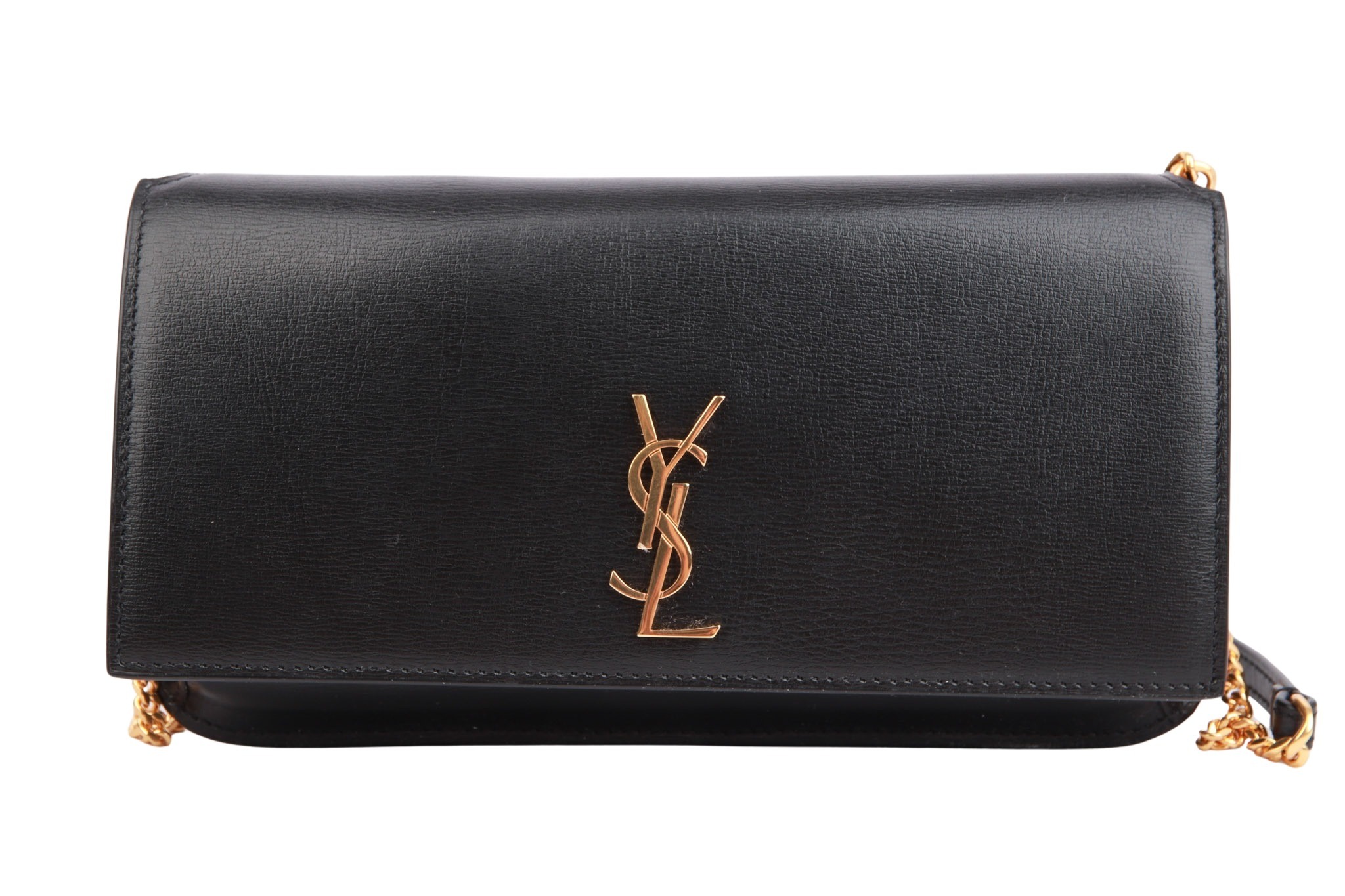 Saint Laurent Cassandra Clutch Leder Schwarz