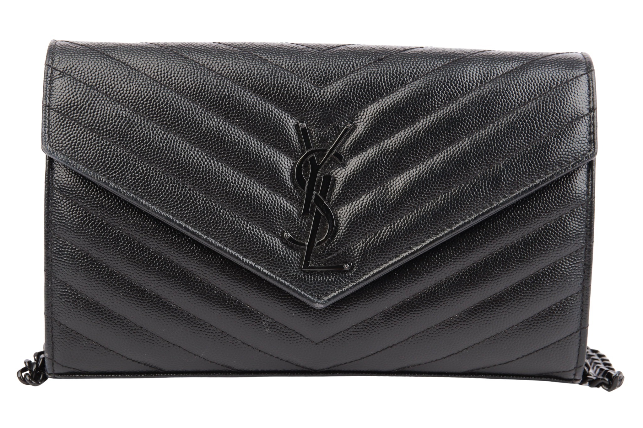 Saint Laurent Envelope Wallet on Chain Black