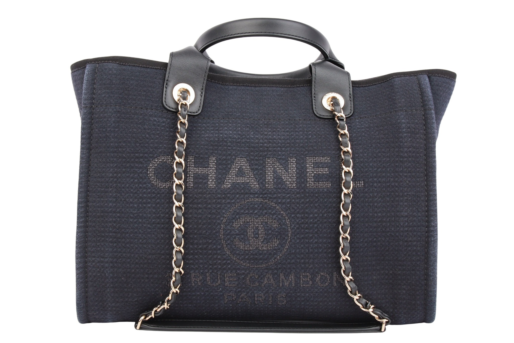 Chanel Deauville Shopper Canvas Dunkelblau