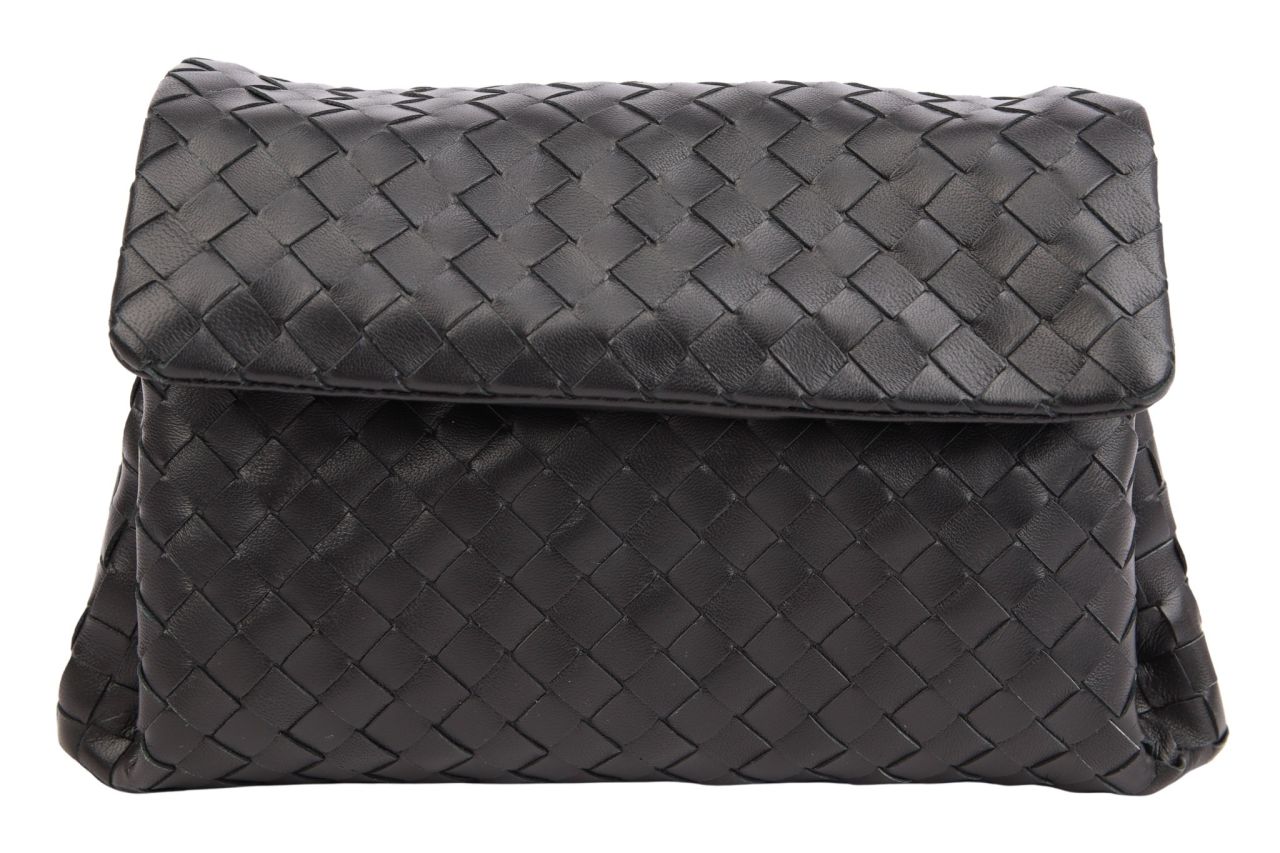 Bottega Veneta Intrecciato Clutch Leder Schwarz