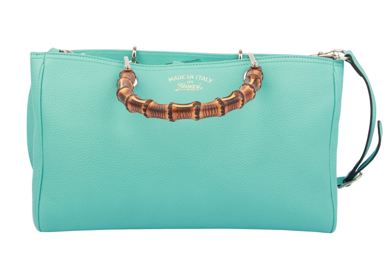 Gucci Bamboo Shopper Medium Türkis