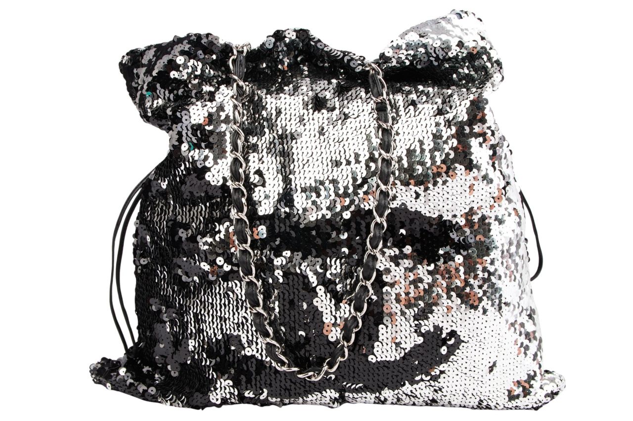 Chanel Summer Nights Pailletten Bag Schwarz / Silber