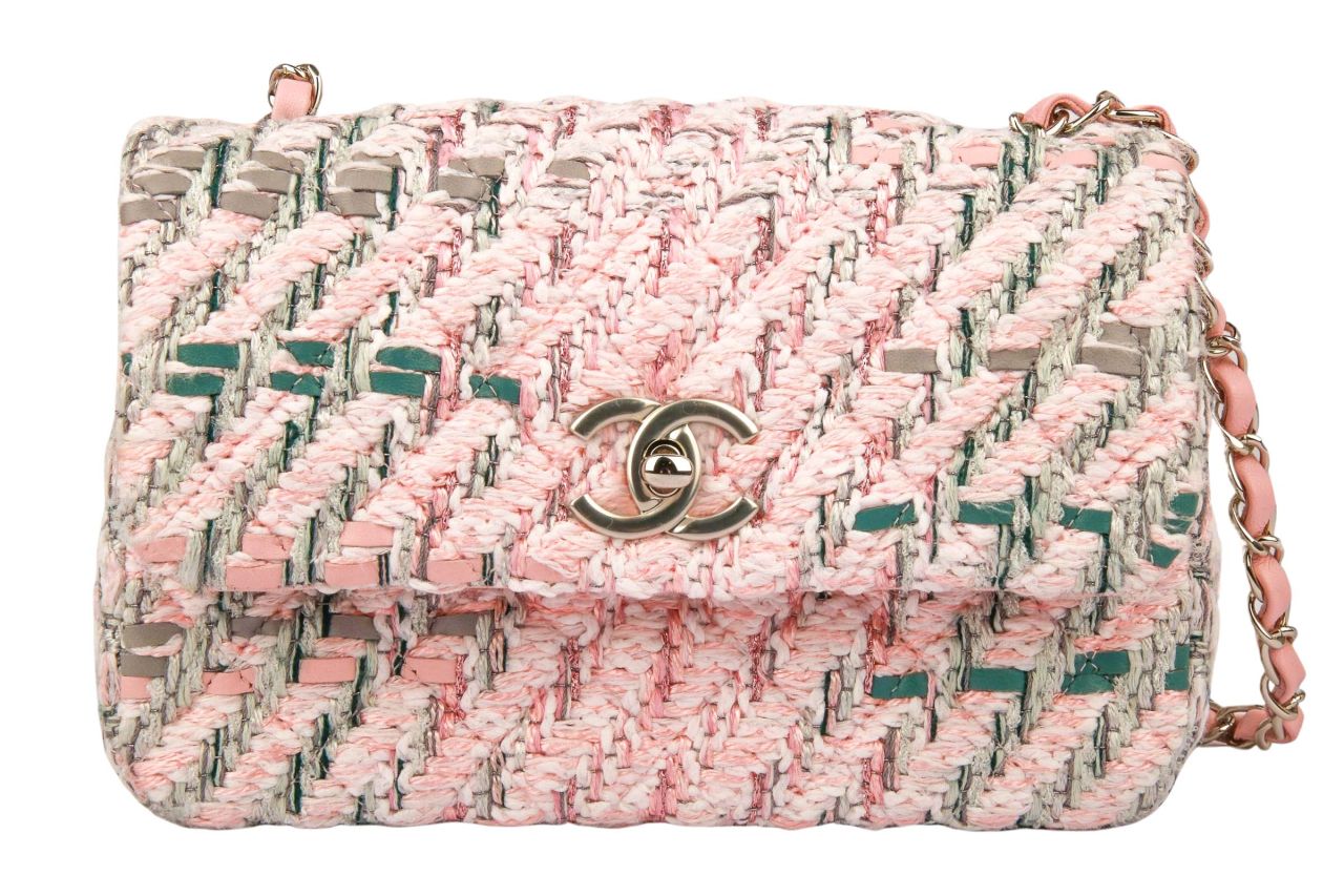 Chanel Timeless Small Tweed Rosa