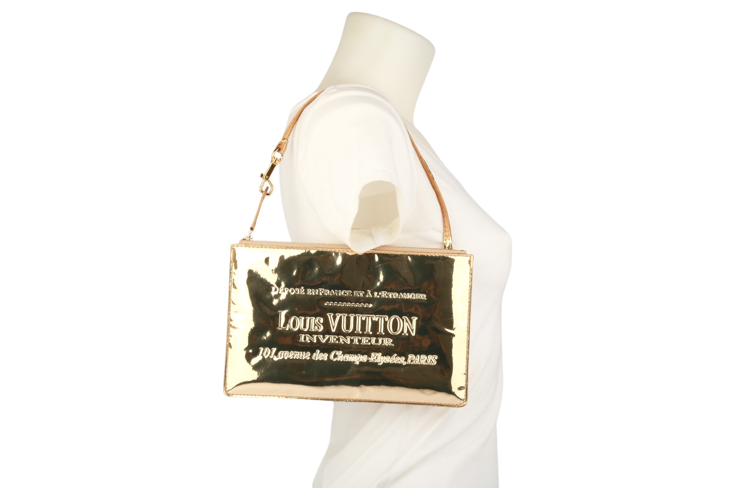 Louis Vuitton Gold Mirror Inventeur Wristlet Pochette Louis