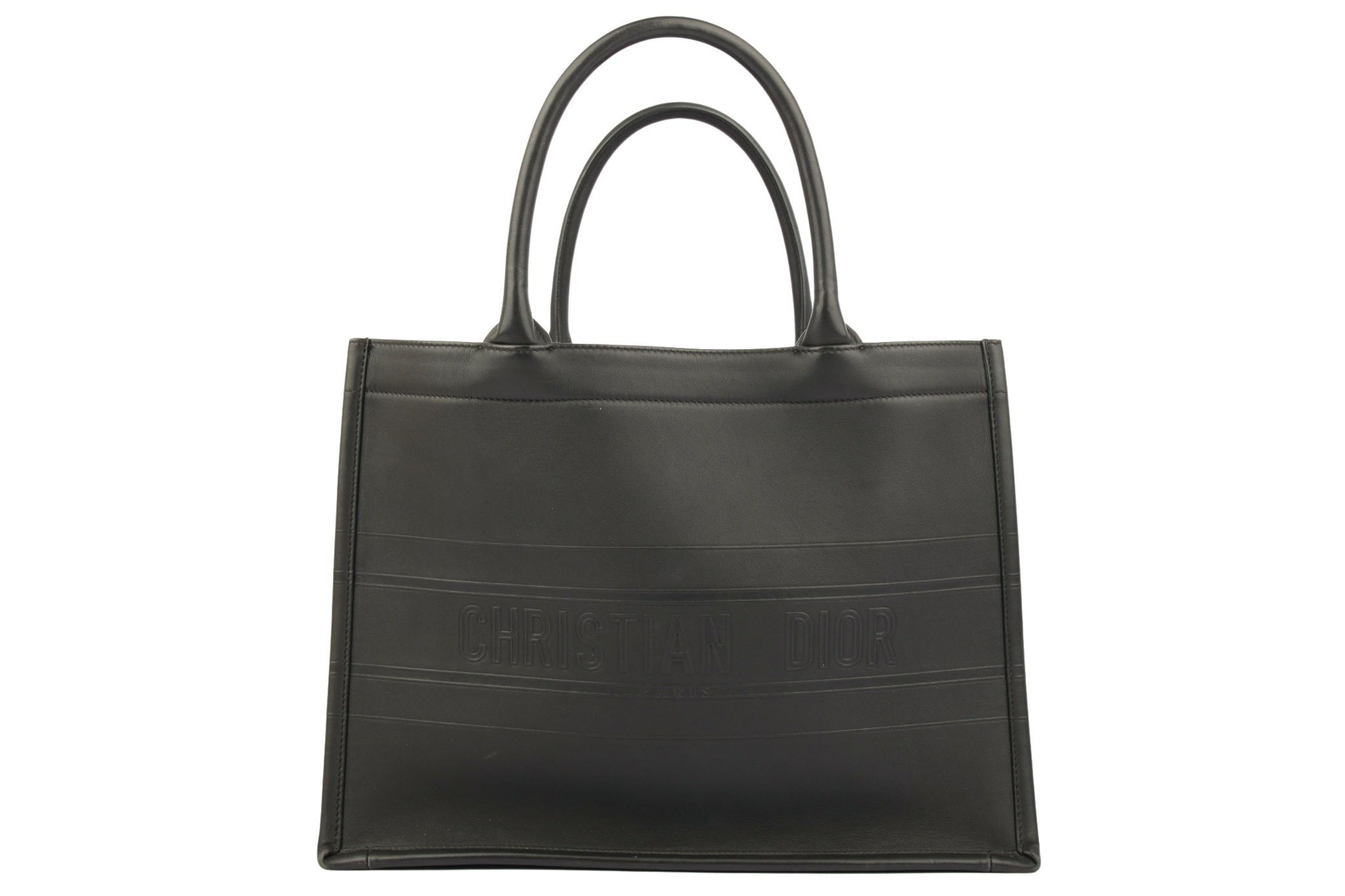 Dior Mittelgroße Book Tote Leder Schwarz