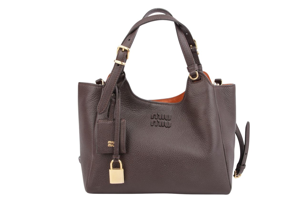 Miu Miu Schultertasche Leder Braun
