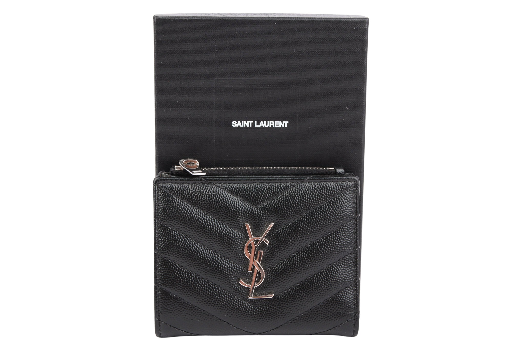 Saint Laurent Wallet Black Zipper