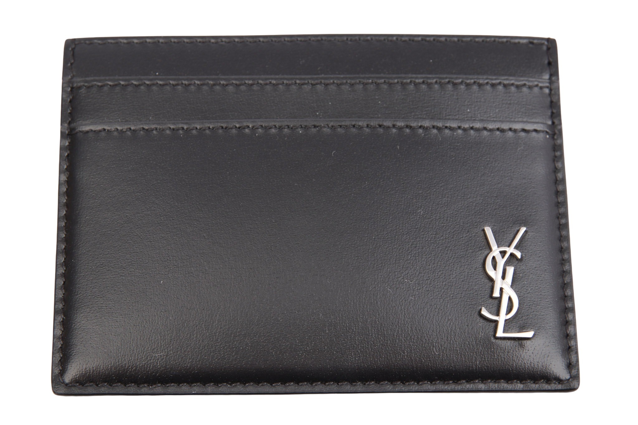 Saint Laurent Cardholder Schwarz Leder