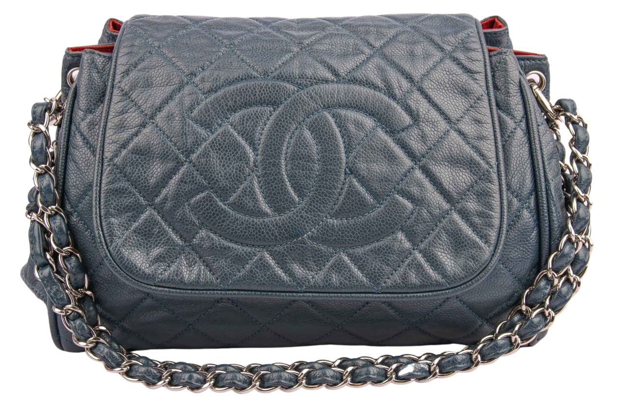Chanel Accordion Single Flap Blue