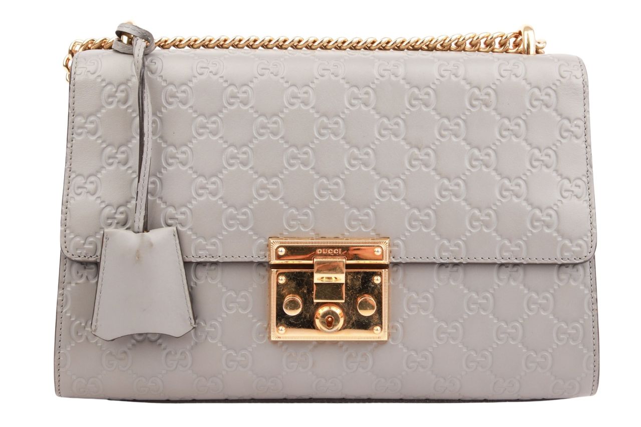 Gucci Guccissima Padlock Leder Grau