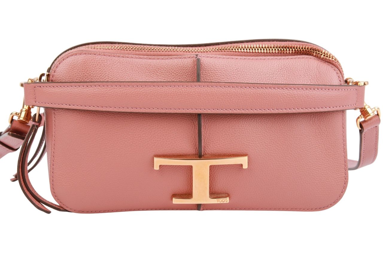 Tod's T Timeless Camera Bag Leder Rosa