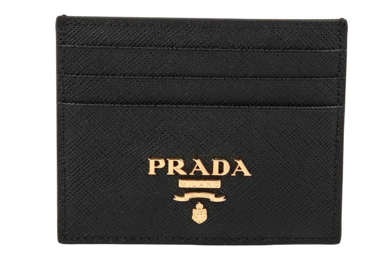 Prada Cardholder Saffiano Leder Schwarz