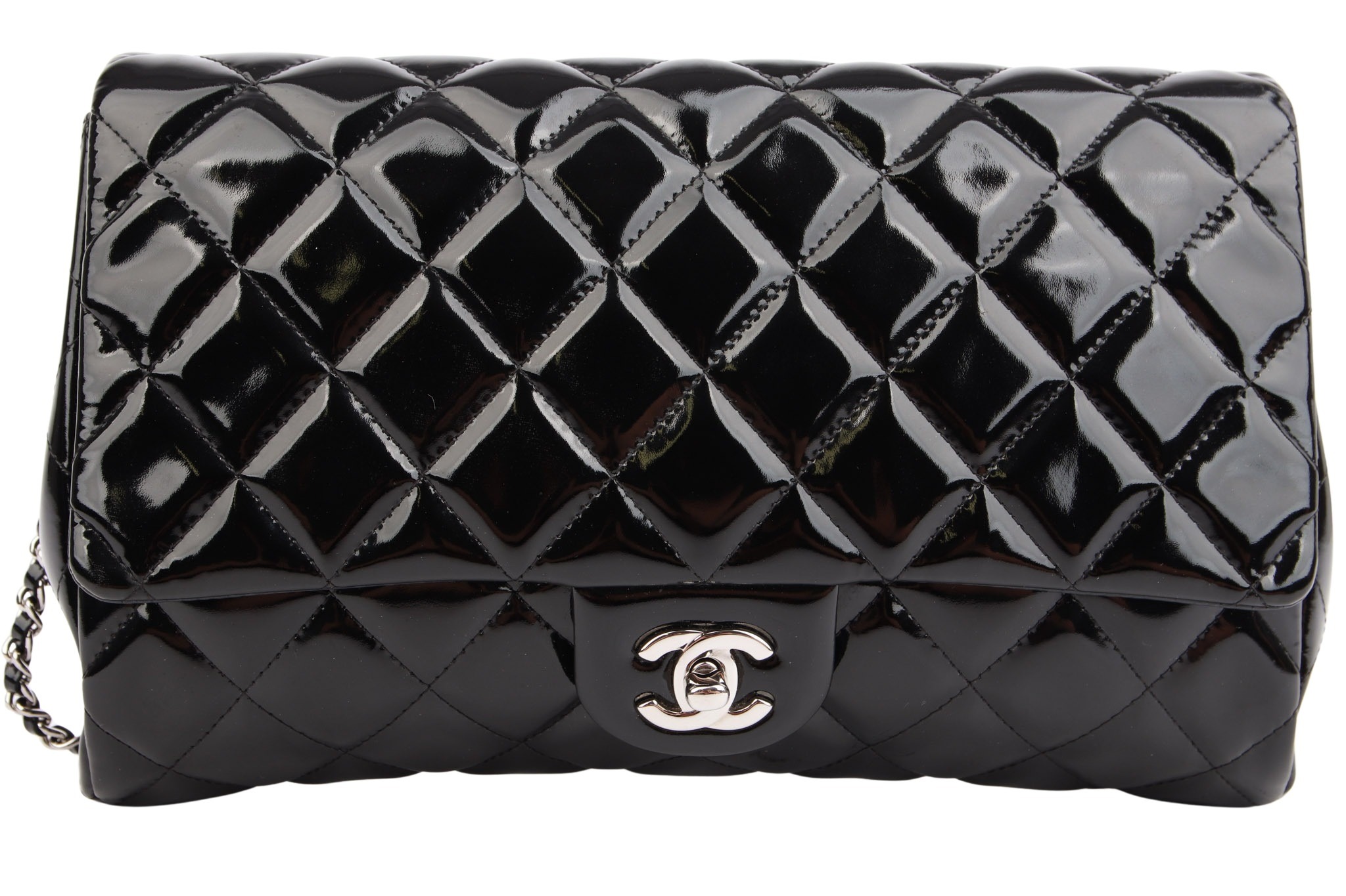 Chanel Timeless Single Flap Bag Lackleder Schwarz