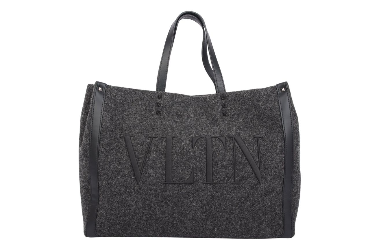 Valentino Garavani Filz Shopper Grau