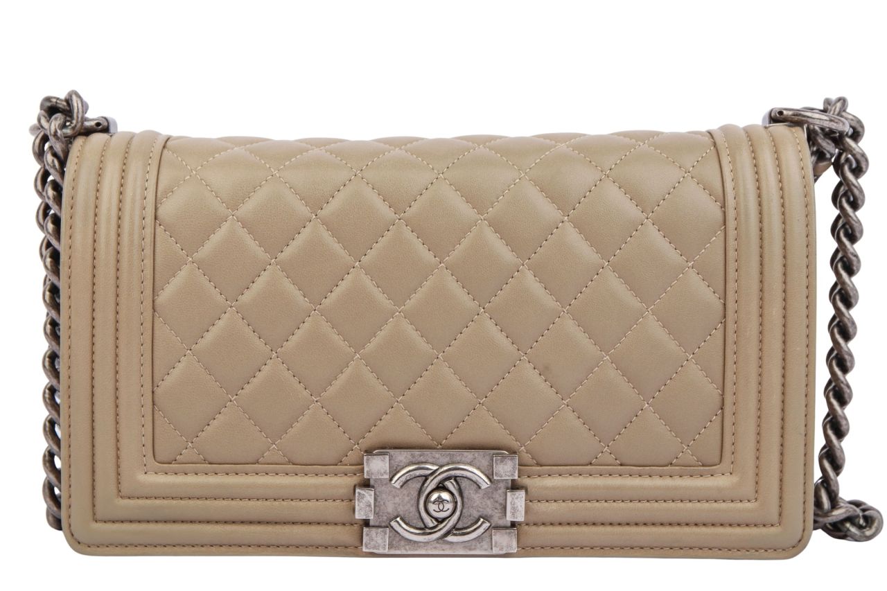 Chanel Boy Bag Old Medium Beige