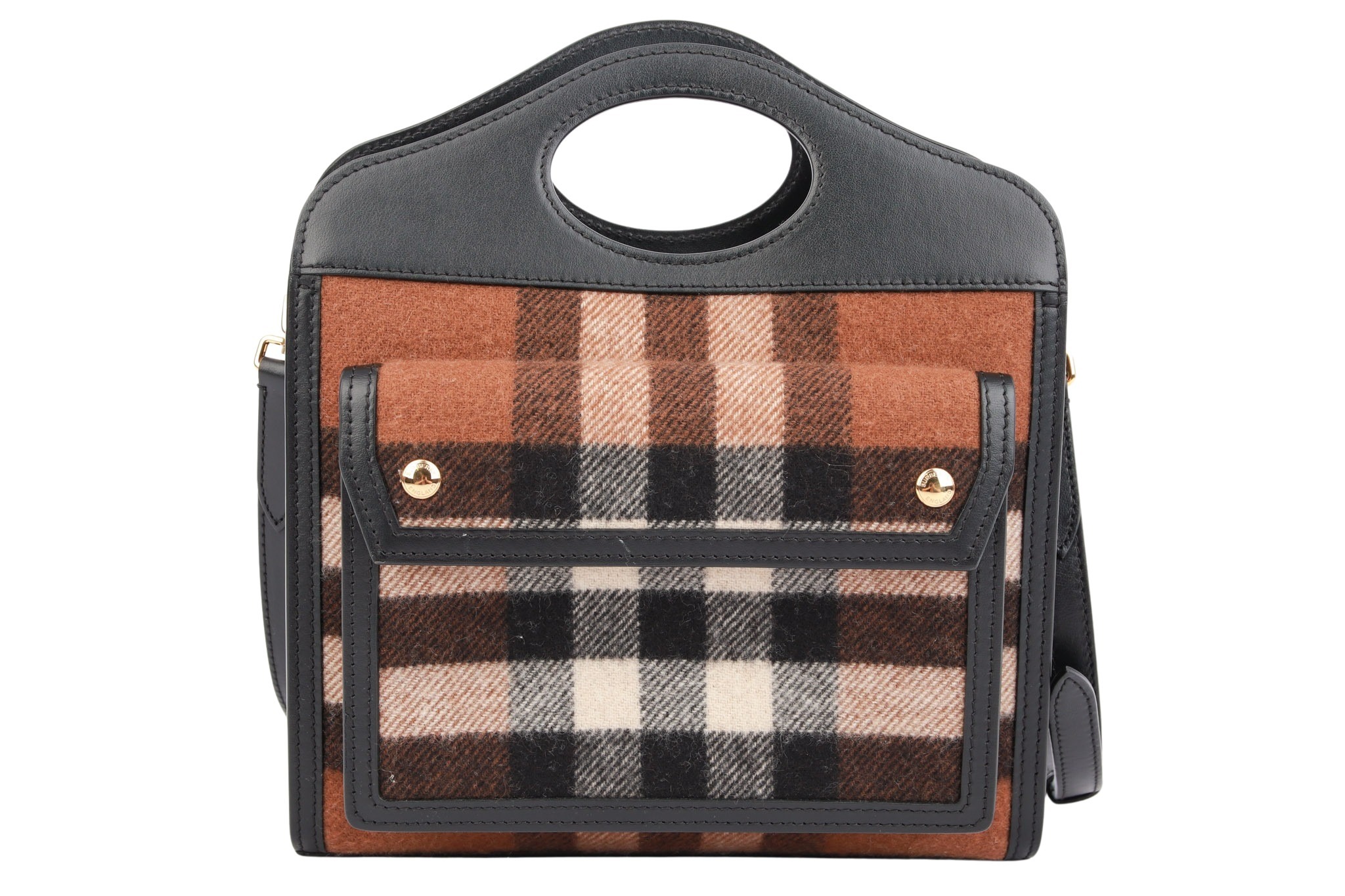 Burberry Check Mini Pocket Handbag Wolle