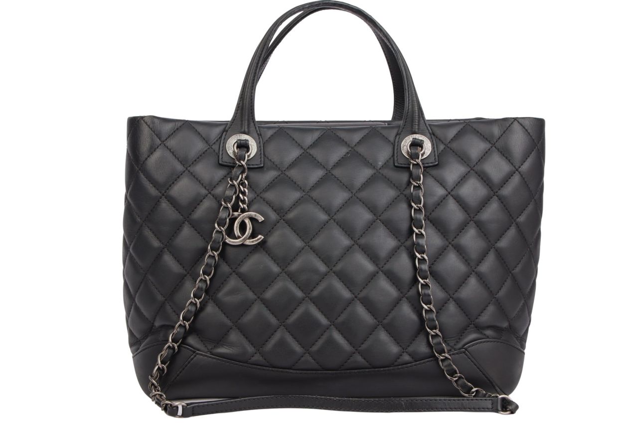 Chanel Shopping Tote Schwarz Leder