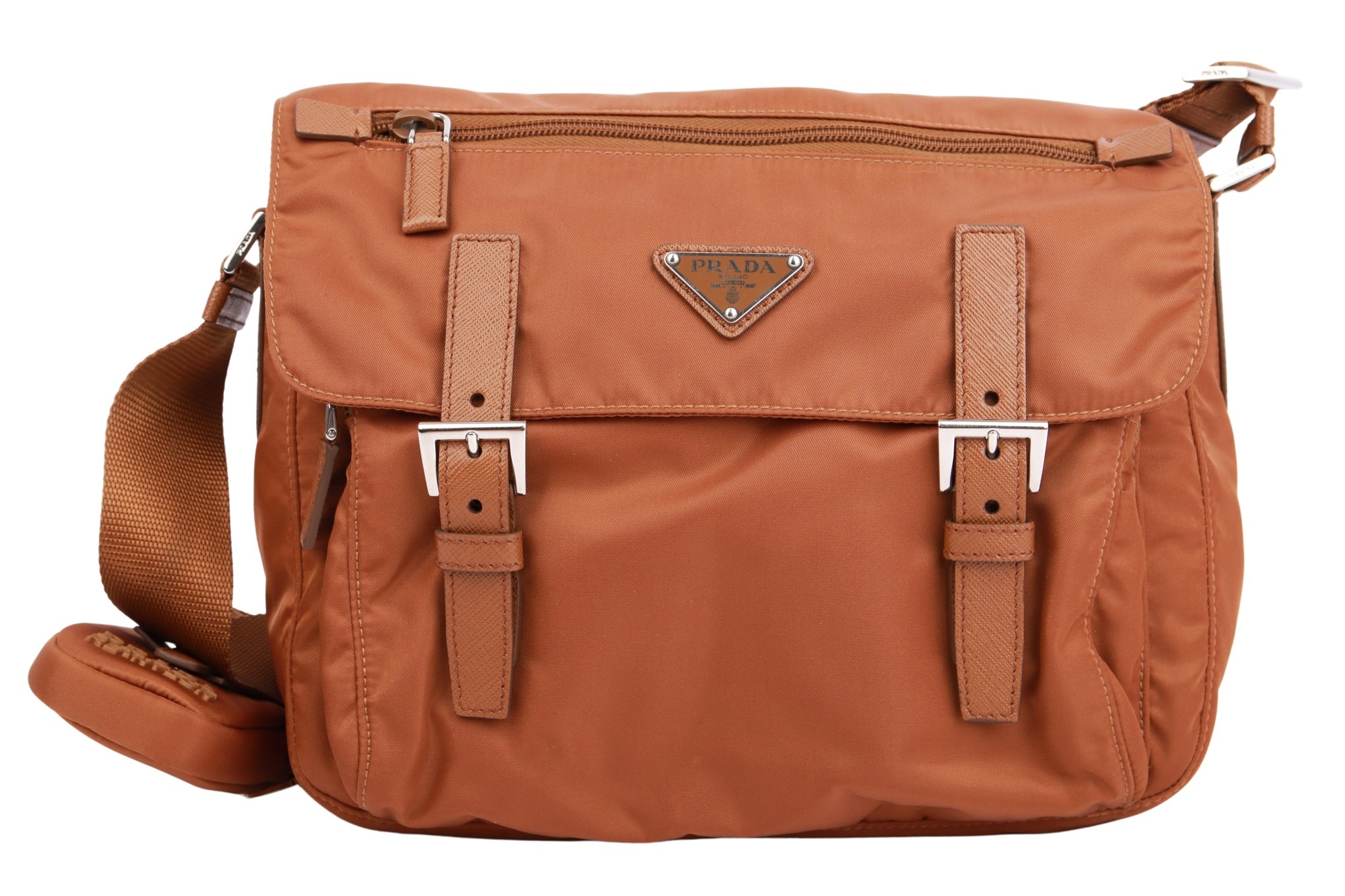 Prada Nylon Messenger Bag Hellbraun